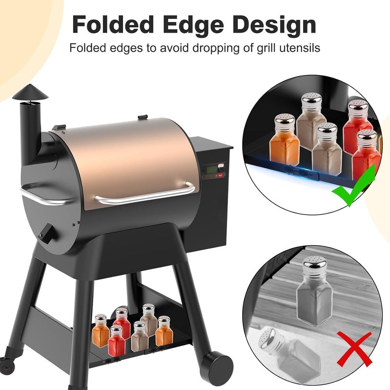 PHYESUVIN Universal Adjustable Grill Storage Shelf for Traeger Pro Series 780 and Ironwood 885 Pellet Grill, Grill Accessories for Traeger Pellet Grill to Provide More Storage Space - Image 4